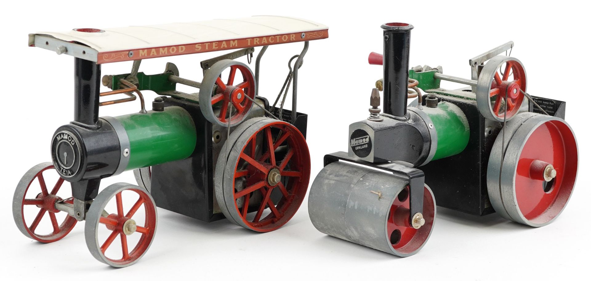 Two vintage Mamod steam tractor