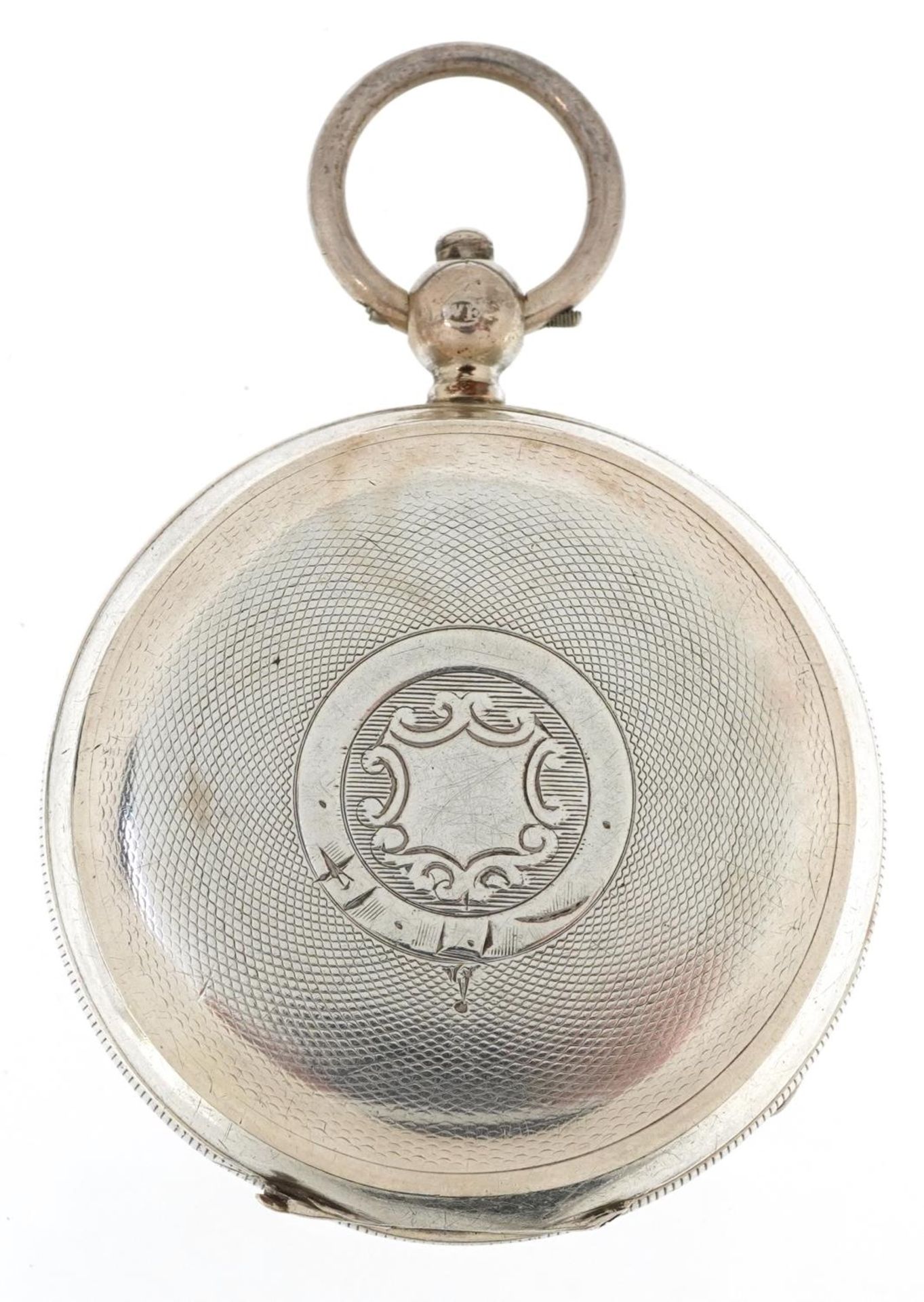 Edwardian gentlemen's silver open face key wind pocket watch having ornate silvered and subsidiary - Bild 2 aus 4
