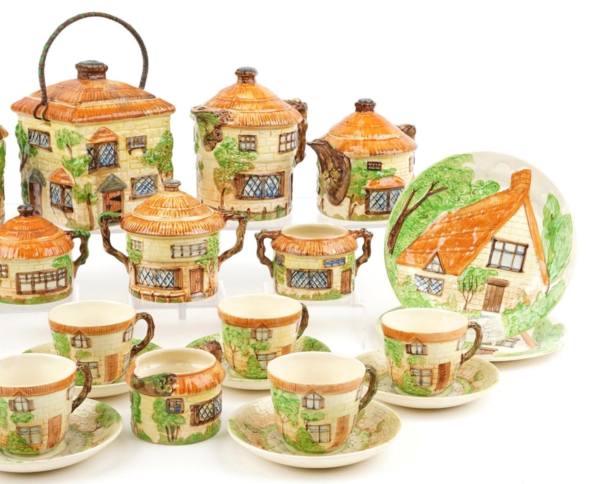 Beswick Cottage Ware including a six place tea service and biscuit barrel with cover, the largest - Image 3 of 4