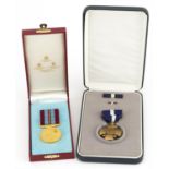 Military interest Arnhem 50th Anniversary medal and United States of America Navy Cross with