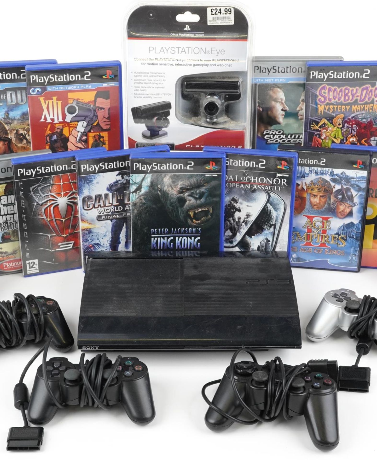 Sony PlayStation 3 games console with a collection of PlayStation 2 games and four PlayStation 1 - Bild 3 aus 4