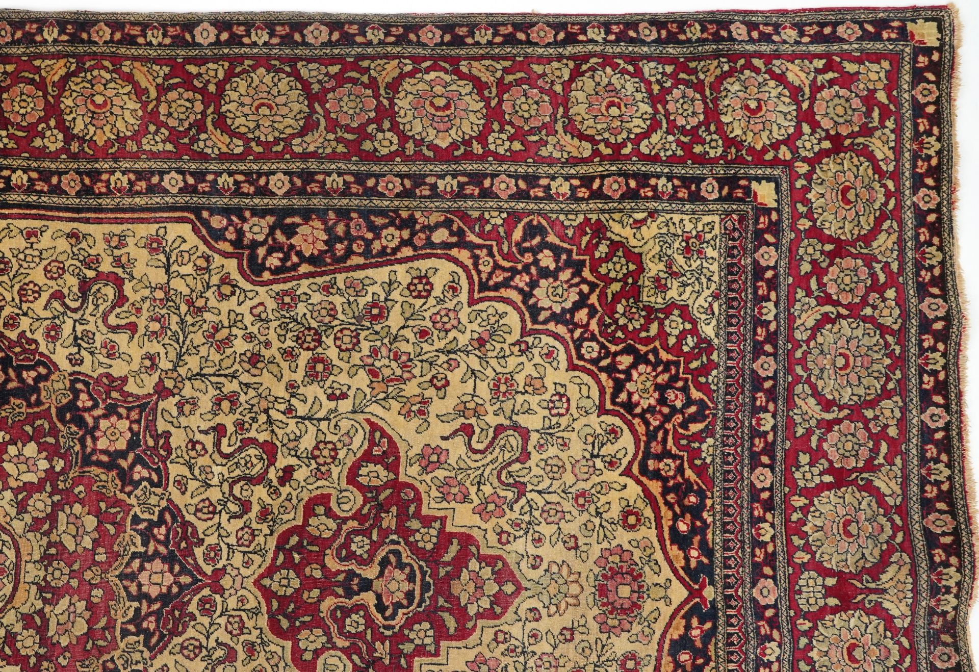 Rectangular Persian red ground rug having and allover repeat floral design, 227cm x 141cm - Image 3 of 6