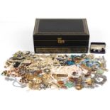 Large collection of vintage and later costume jewellery and wristwatches including stud earrings,