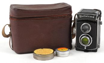 Vintage Franke & Heidecke Rolleicord camera with case