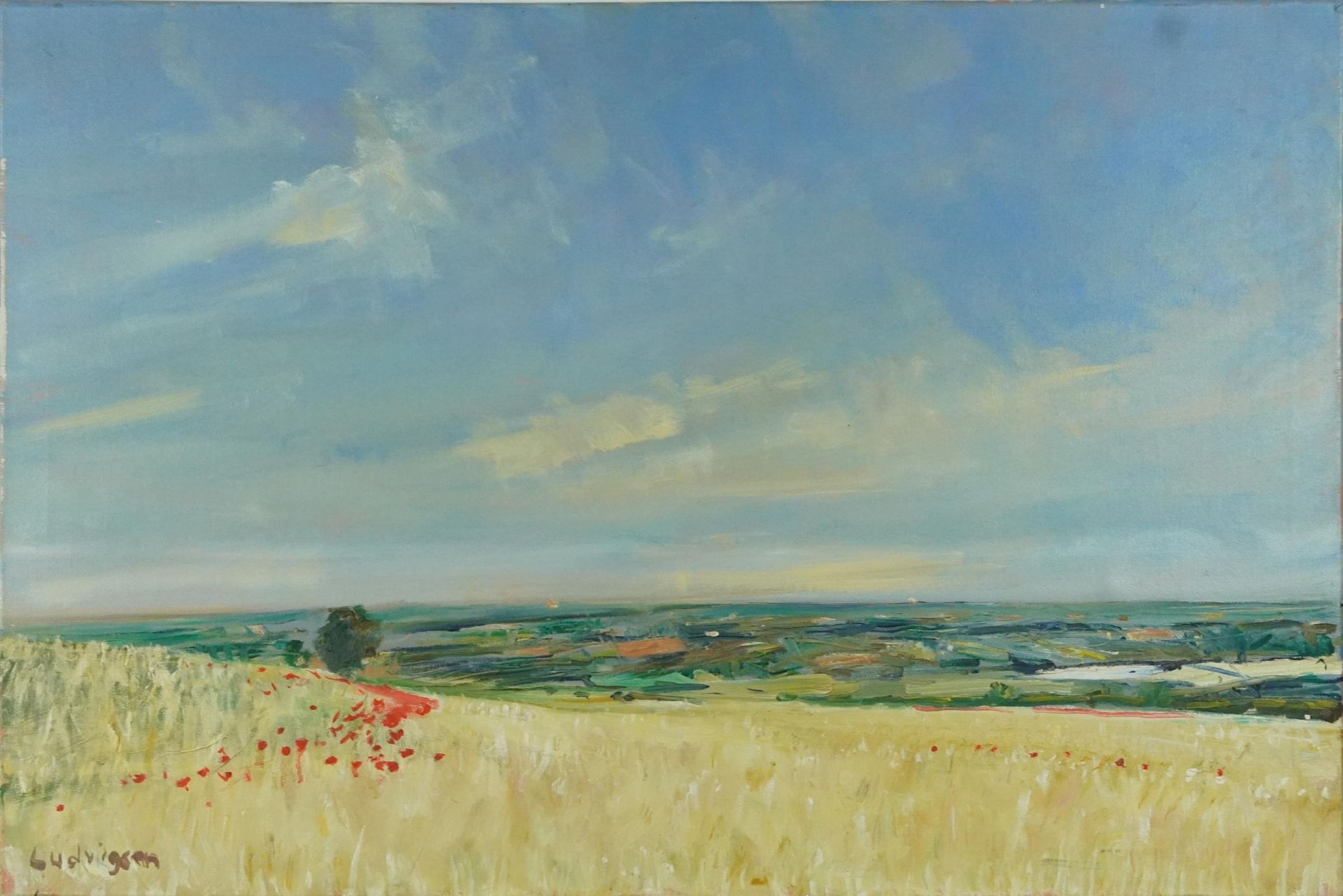 Malcolm Ludvigsen 2009 - Near Thixendale, oil on canvas, unframed, 91.5cm x 61cm