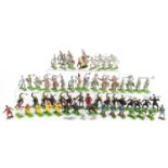 Collection of Britains hand painted figures, predominantly medieval knights