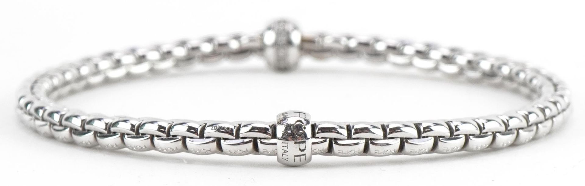 Fope, Italian 18ct white gold and diamond Flex'It bracelet with box, 16cm in length, 9.6g - Image 2 of 5