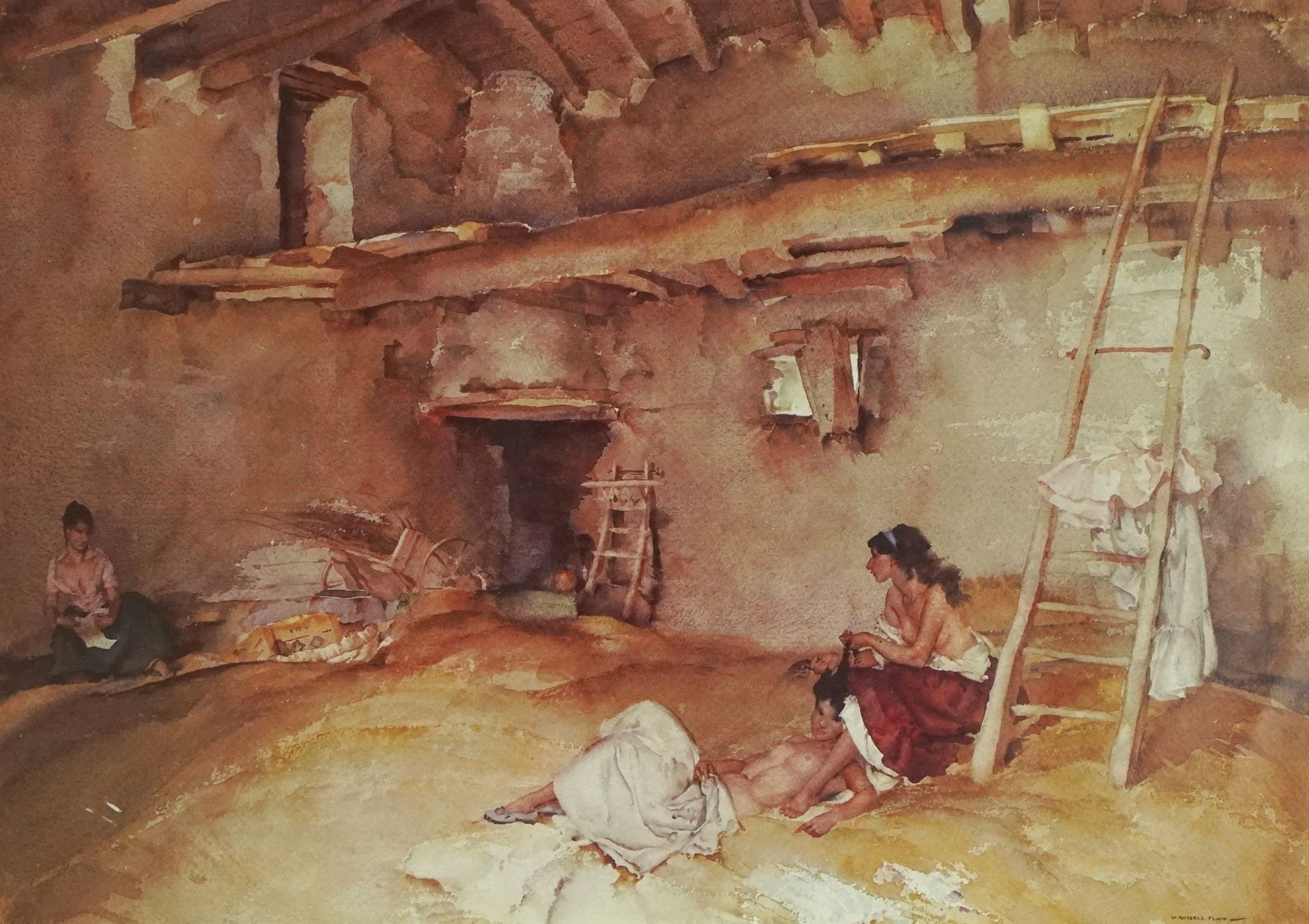 William Russell Flint - A Scrap of Newspaper and The First to Rise, pair of prints in colour, - Bild 2 aus 11