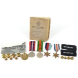 British military World War II medal group relating to K J Cox including Royal Air Force Service