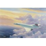 Barry G Price - British Airways Concorde, aviation interest oil on canvas, mounted and framed,