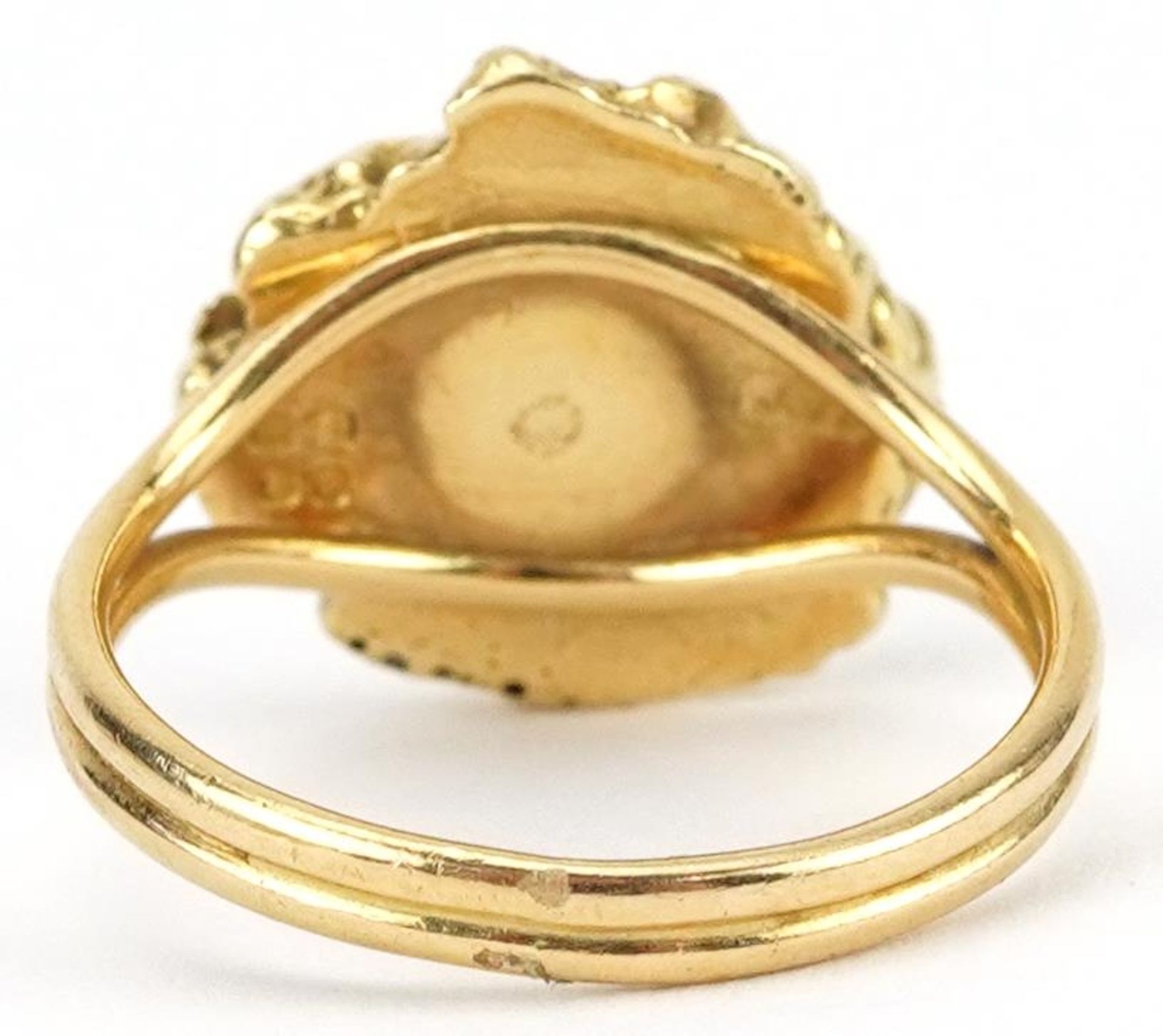 John Donald, 1960's 18ct gold ring in the form of a gold nugget, London 1969, size K, 6.8g - Image 2 of 5