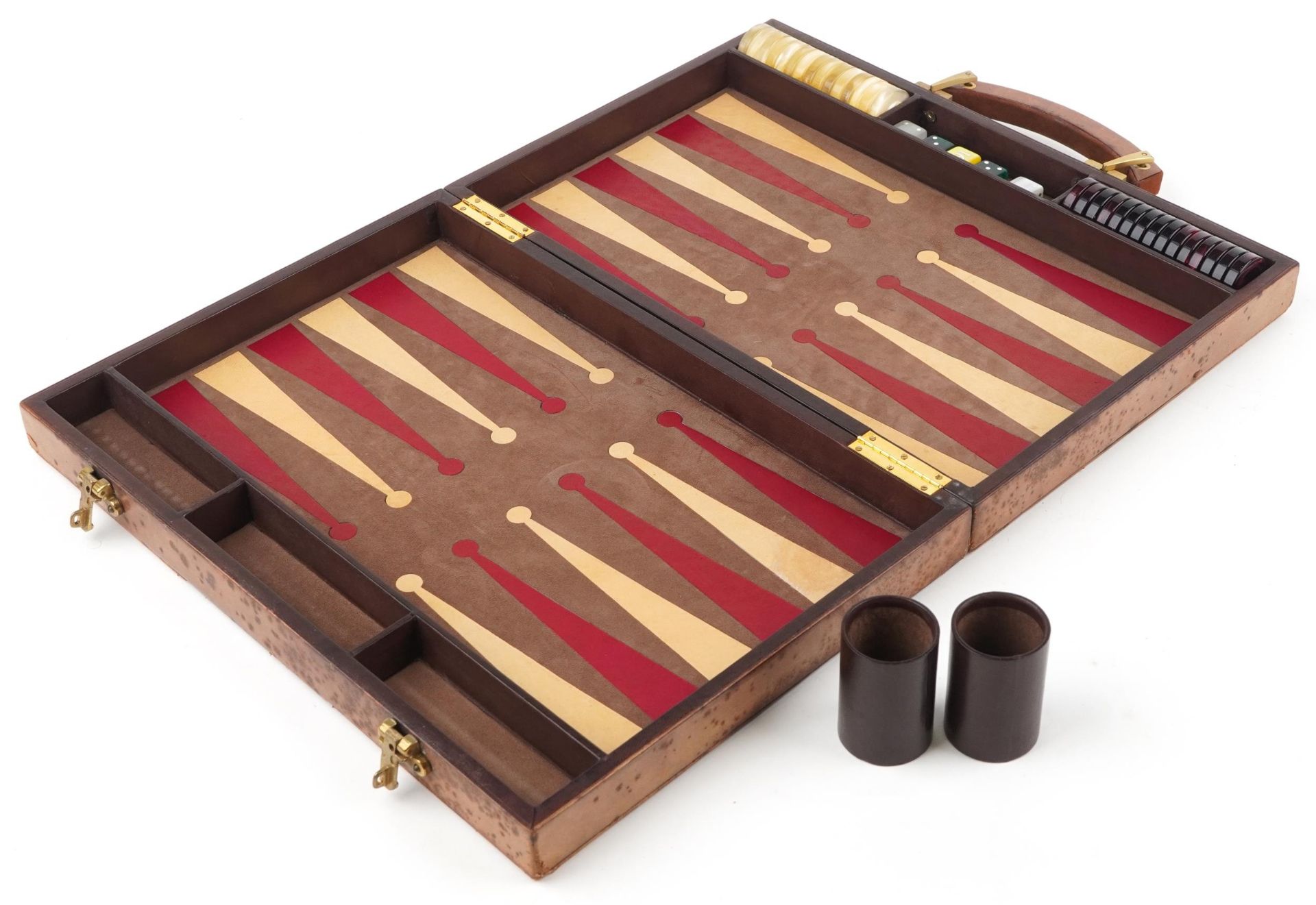 Vintage Harrods travelling Backgammon set with counters in the form of a briefcase - Bild 2 aus 4
