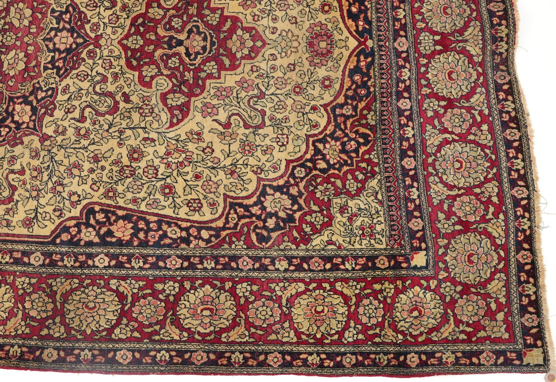 Rectangular Persian red ground rug having and allover repeat floral design, 227cm x 141cm - Image 5 of 6