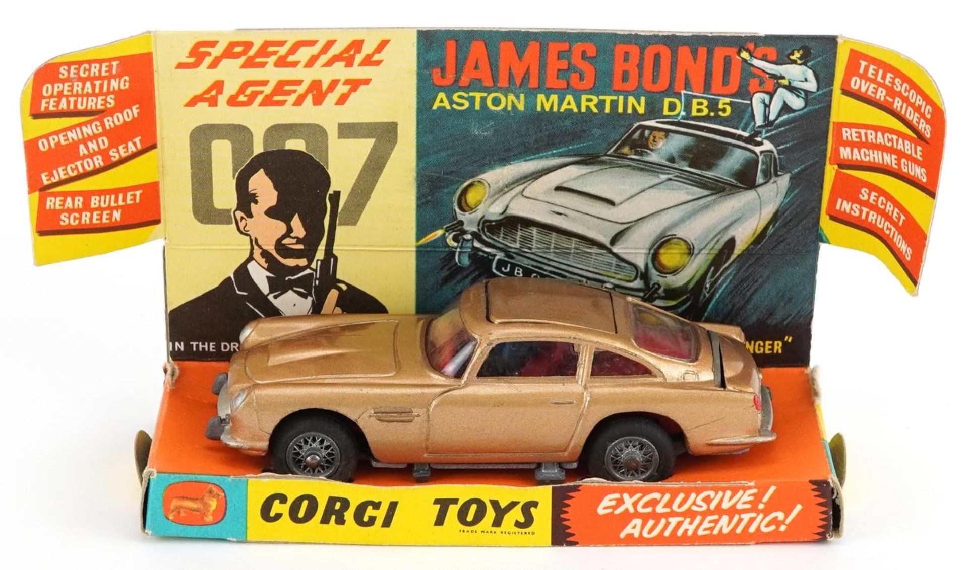 Vintage Corgi Toys diecast Special Agent James Bond's Aston Martin DB5 with box numbered 261 - Bild 2 aus 3
