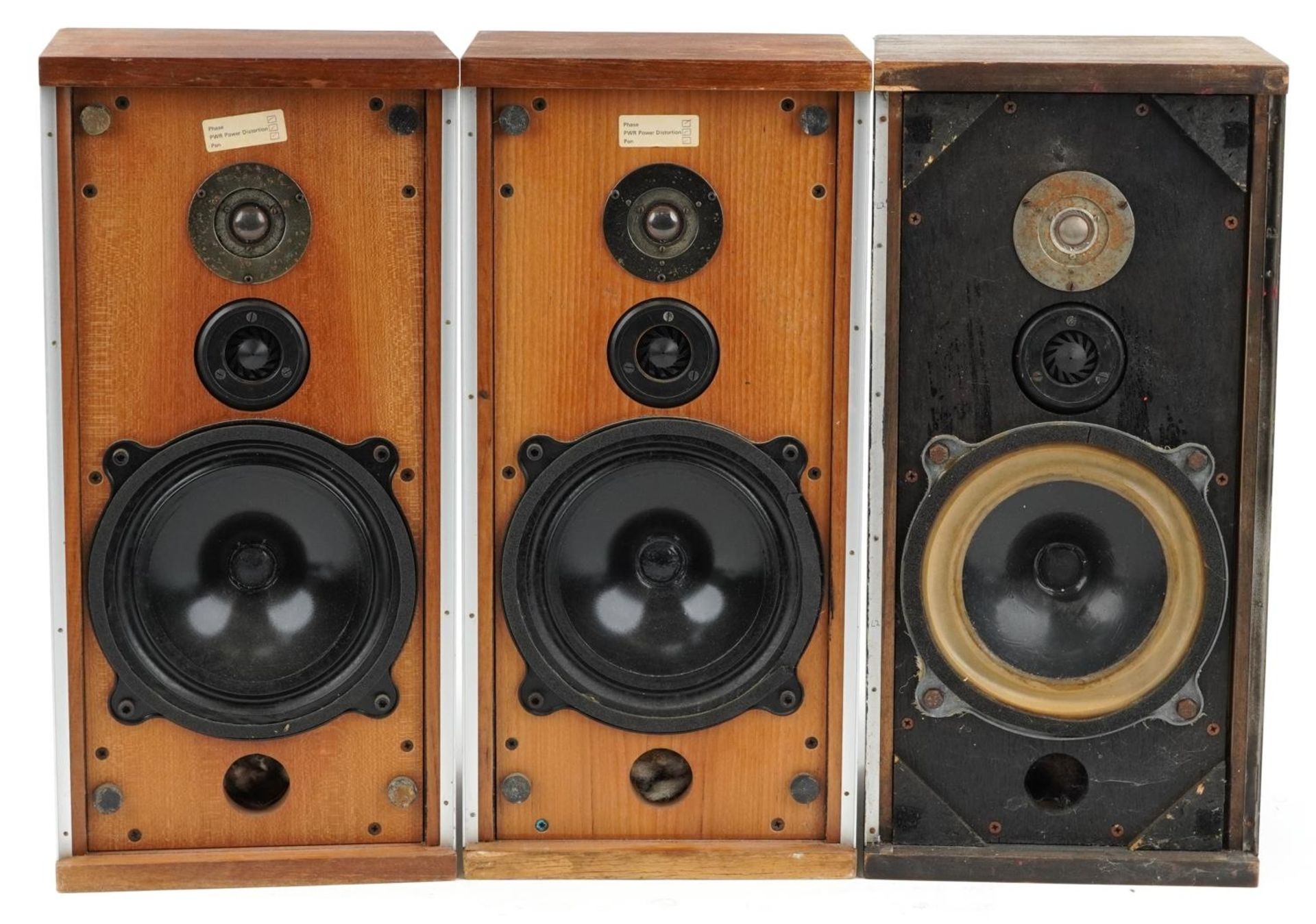 Three Bowers & Wilkins DB4 teak speakers, various serial numbers, each 53cm high - Image 2 of 3