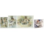 Gordon King - Harmony, Lost in Thought and one other, three contemporary pencil signed prints,