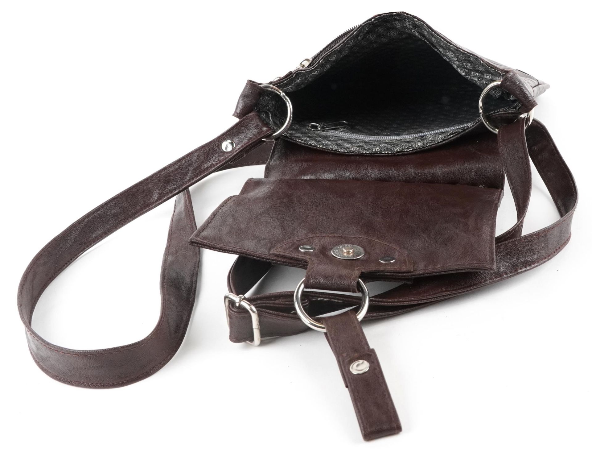 Prada, two vintage ladies Italian leather messenger bags, the largest 22.5cm wide - Image 4 of 4