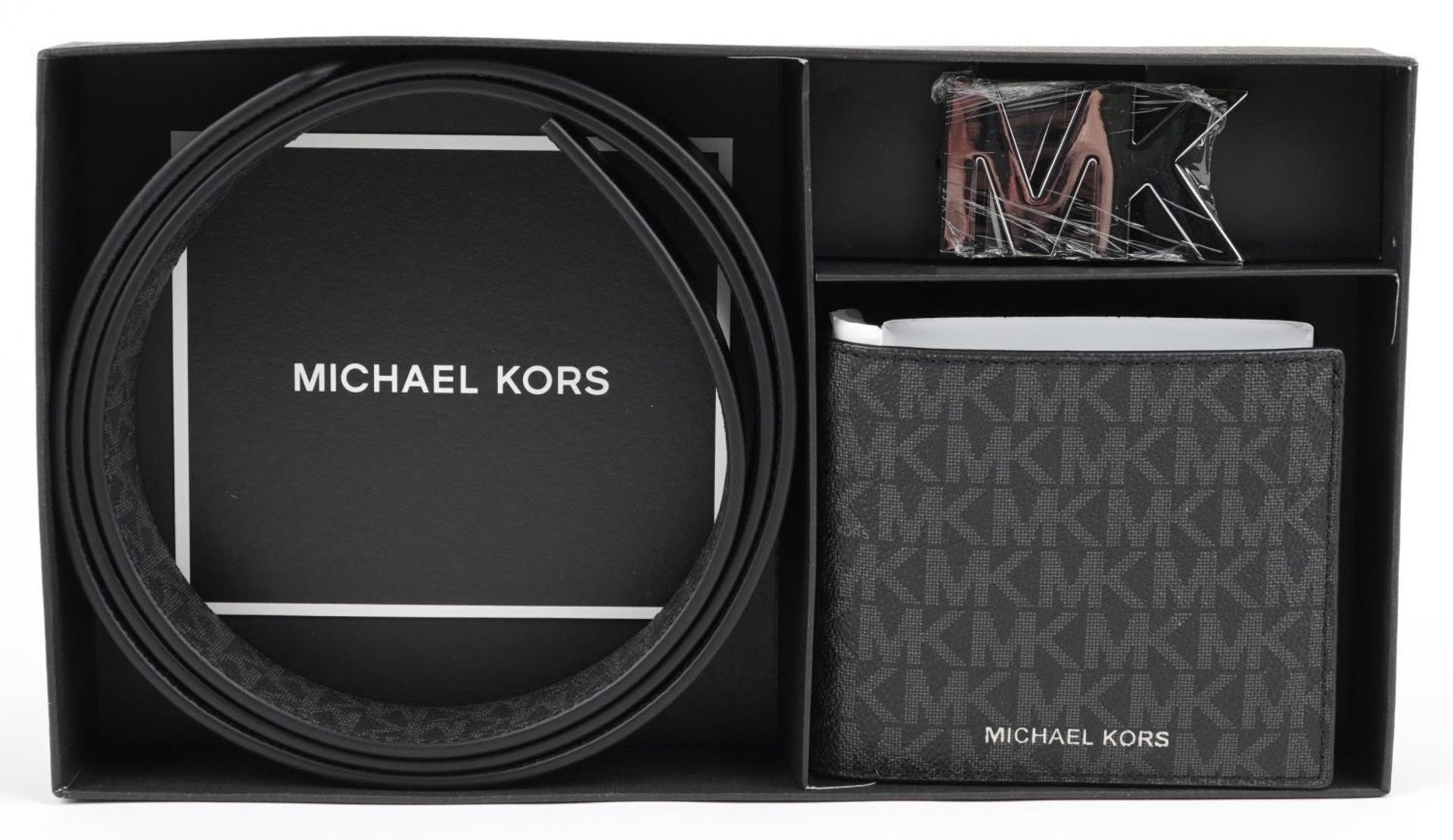 Gentlemen's Michael Kors as new gift set comprising monogrammed leather wallet and belt with box - Image 2 of 3