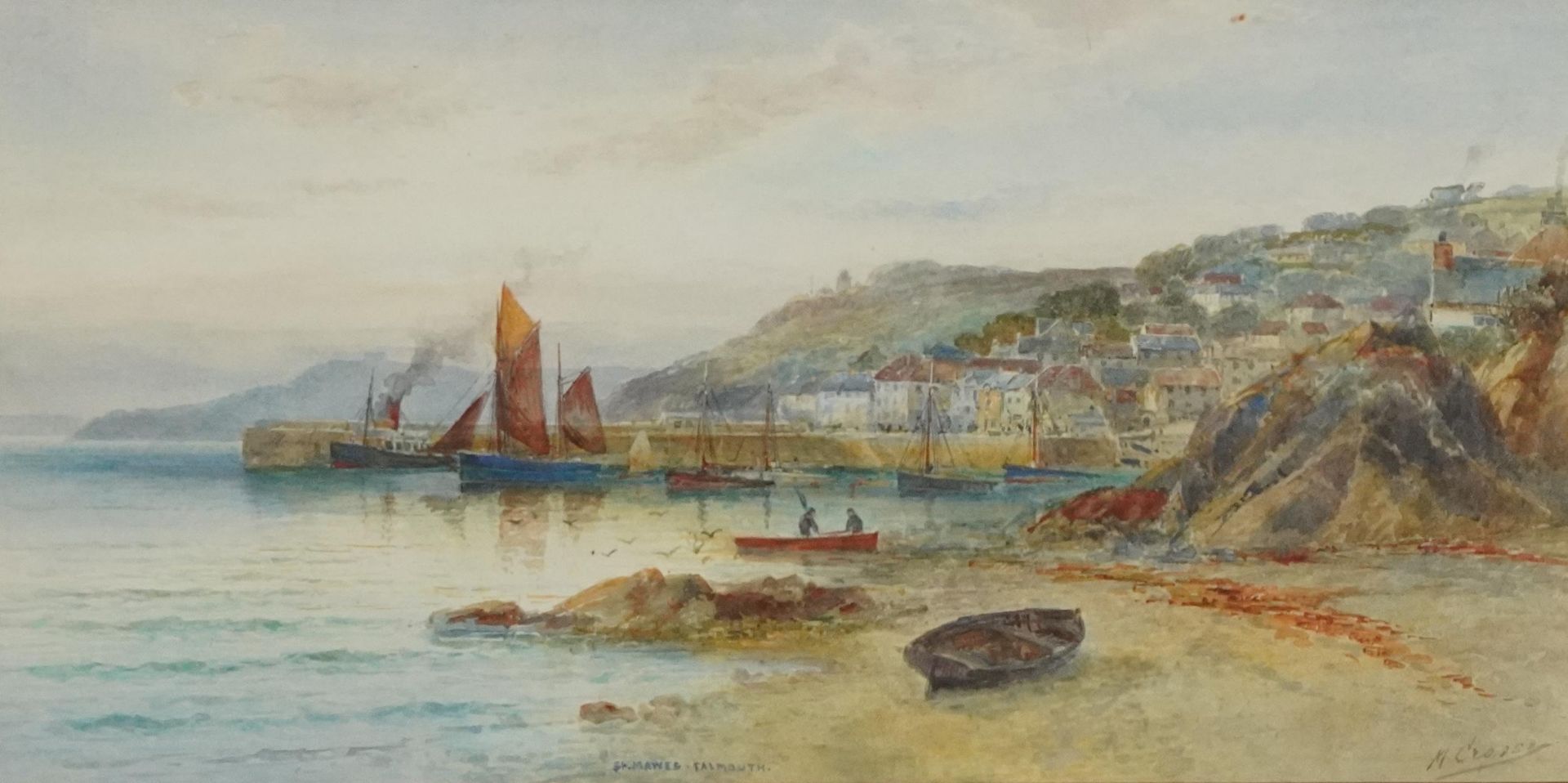 Malcolm Crosse - St Mawes Falmouth and Oddicombe Beach Torquay, pair of early 20th century - Image 6 of 9