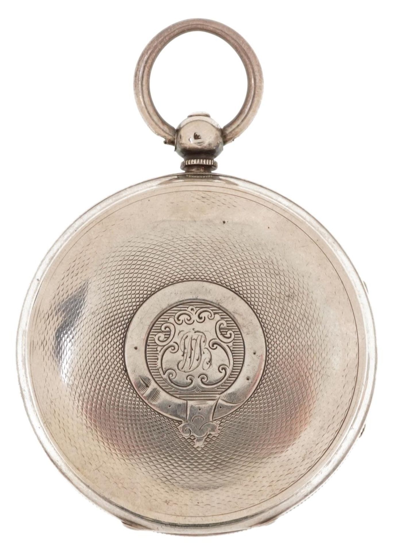 J H Williams, Edwardian gentlemen's silver key wind open face pocket watch having enamelled and - Bild 2 aus 4