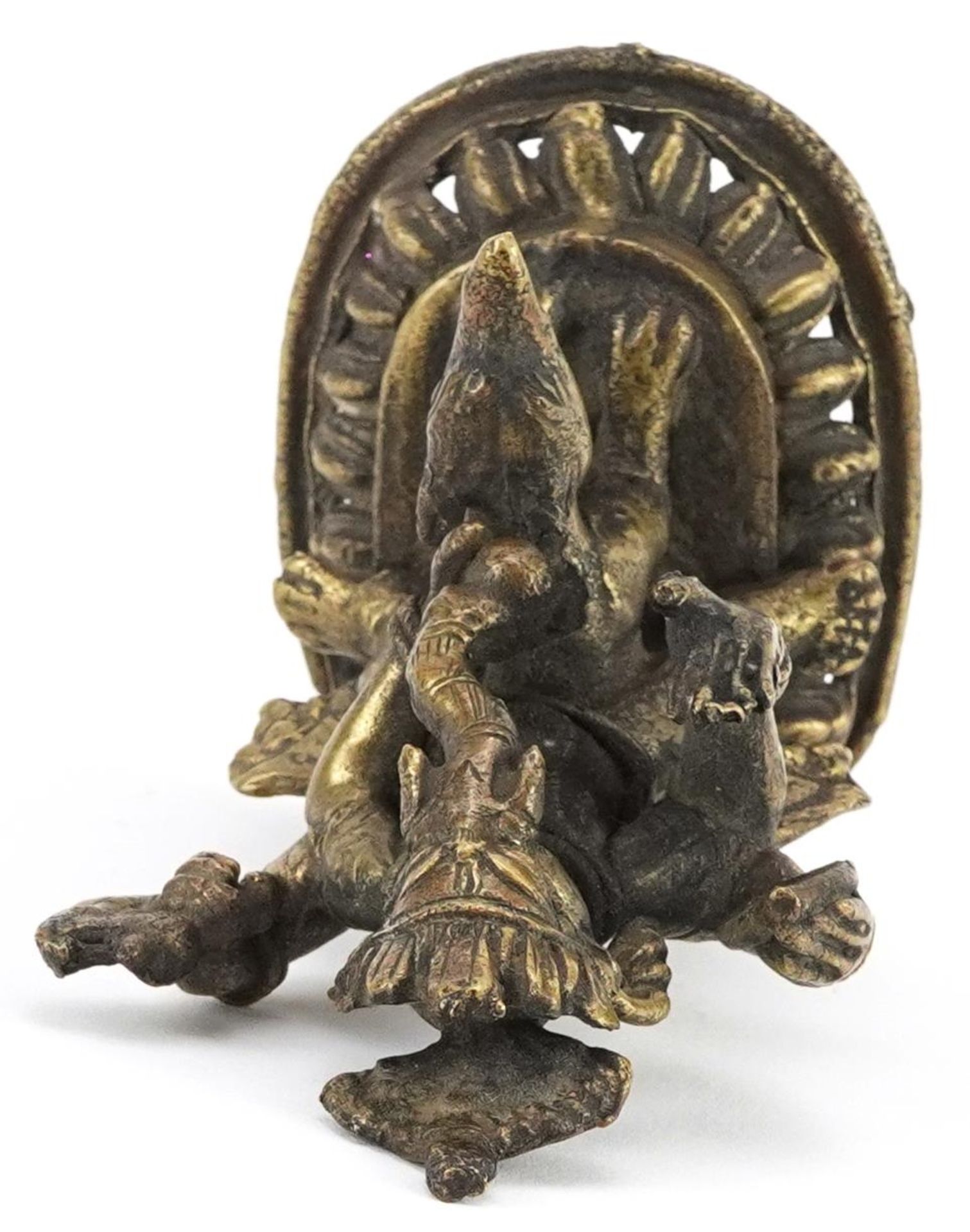 19th century Indian bronze statuette of Ganesh, 12.5cm high - Bild 6 aus 7