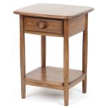 Ercol elm nightstand fitted with frieze drawer and under tier, 65.5cm H x 49.5cm W x 45cm D