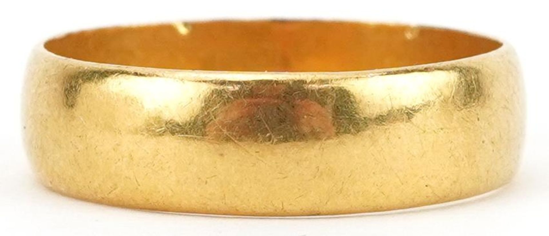 Victorian 22ct gold wedding band, Birmingham 1900, size O, 4.0g - Bild 2 aus 4