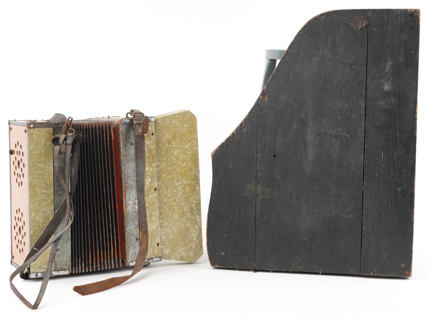 Two vintage German musical instruments comprising a Majestic accordion and ebonised zither - Image 2 of 2