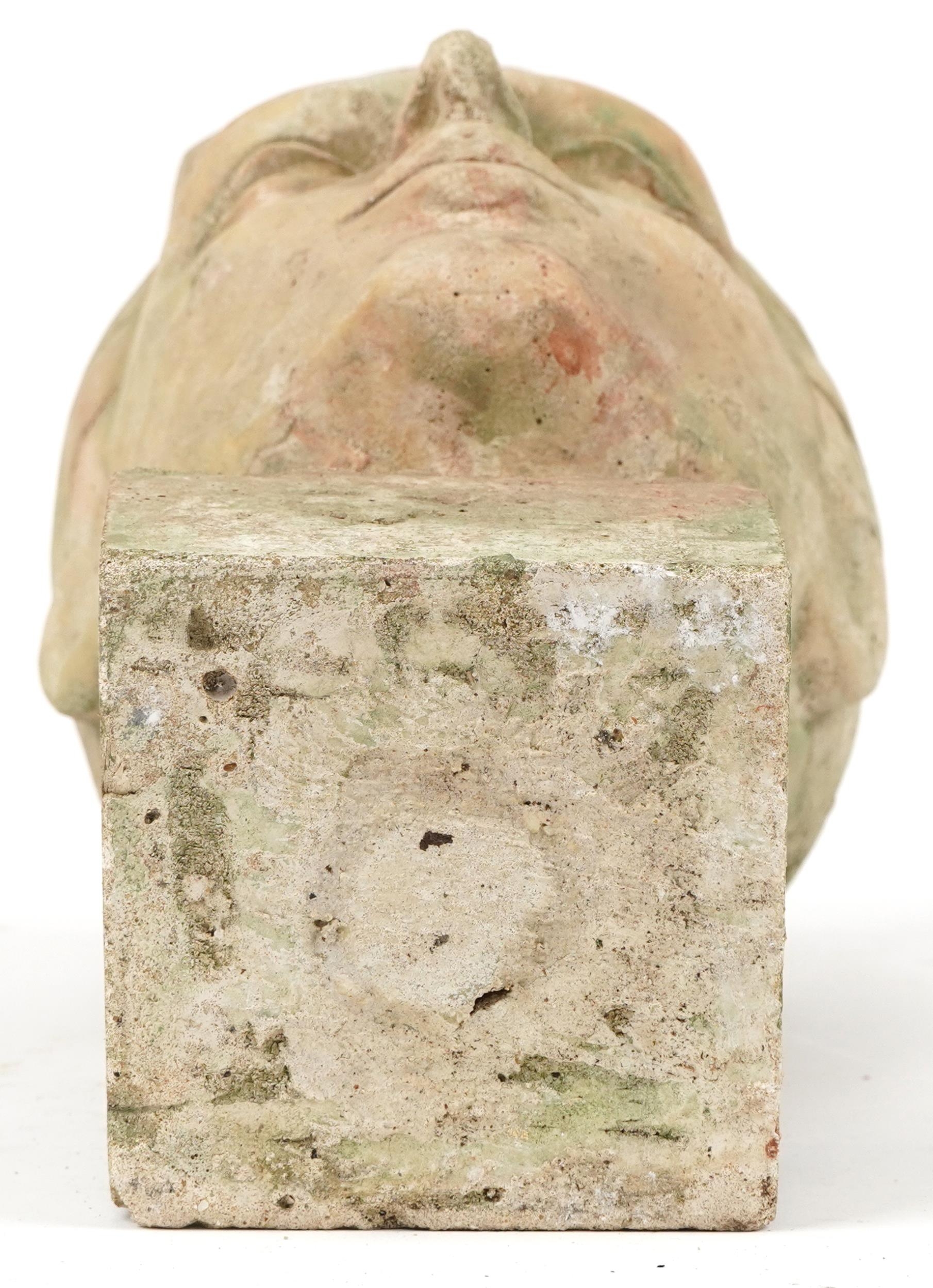 Mid century style stoneware bust of a young gentleman, 37cm high - Image 4 of 4