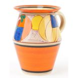 Clarice Cliff, large Art Deco Fantastique Bizarre Tolphin wash jug hand painted in the melon