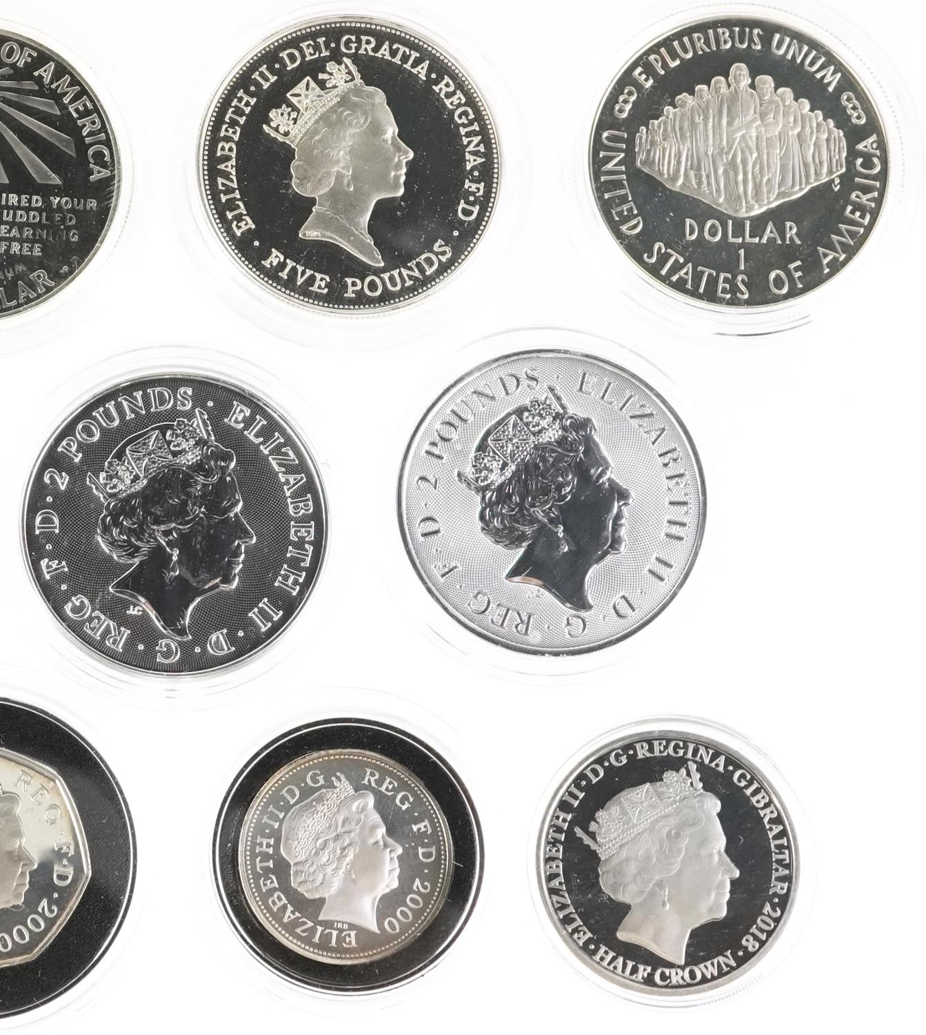 British and American coinage, some silver proof, including 2021 one ounce fine silver two pounds, - Image 6 of 6