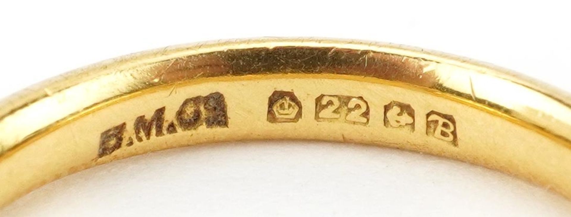 George VI 22ct gold wedding band, Birmingham 1951, size K, 3.2g - Image 4 of 4