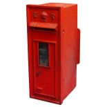 Edward VII red painted cast iron Post Office box, 72cm high