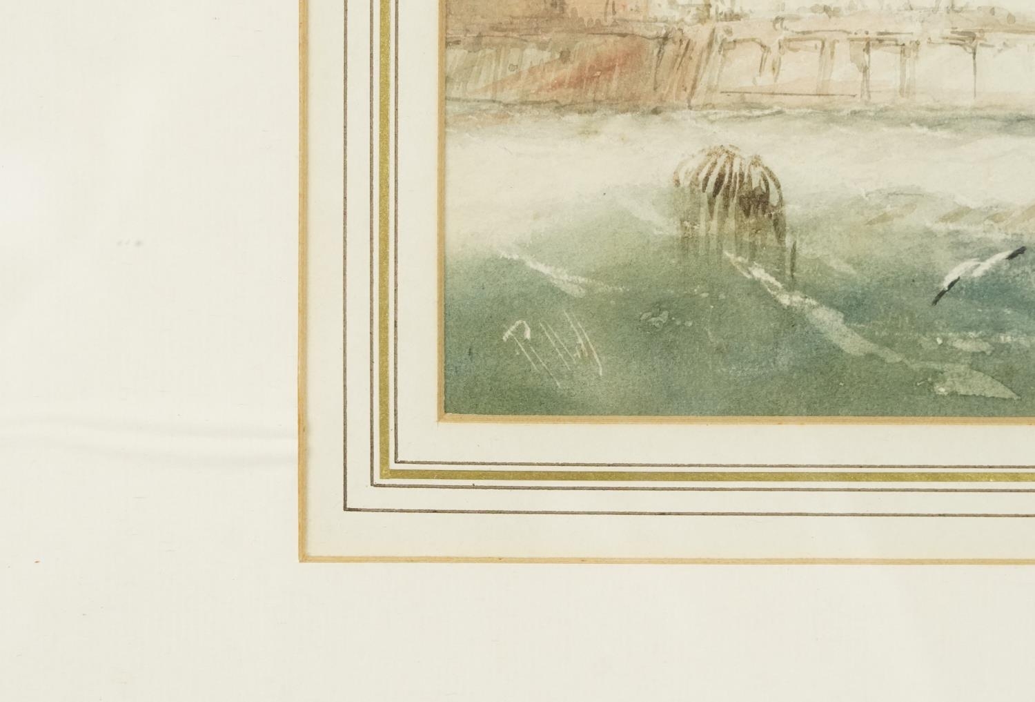 Richmond Markes - Off the South Coast, Victorian naval interest watercolour, mounted, framed and - Image 3 of 5