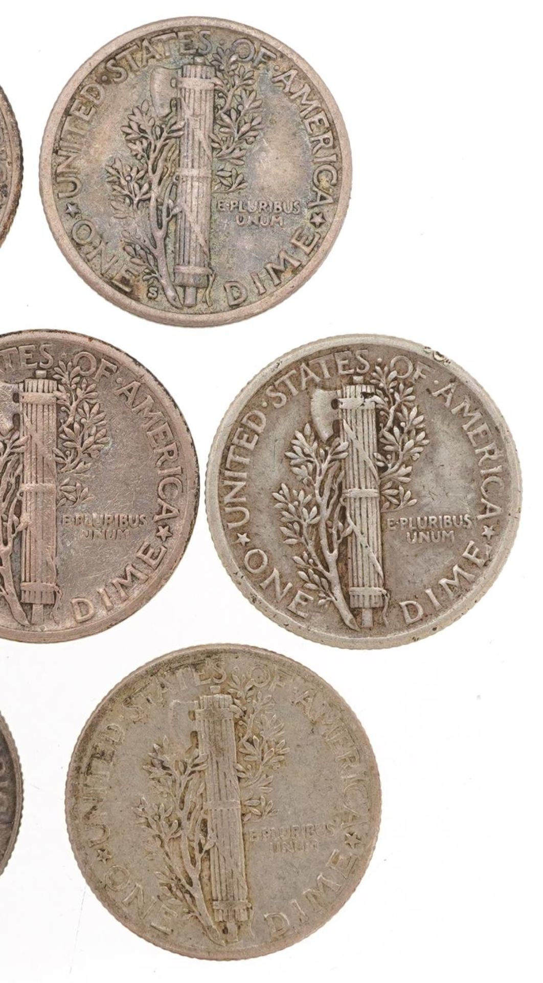 Ten early 20th century and later United States of America Mercury dimes comprising dates 1916, 1917, - Bild 3 aus 6