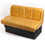 Mustard leather two seater boudoir bench, 120cm wide