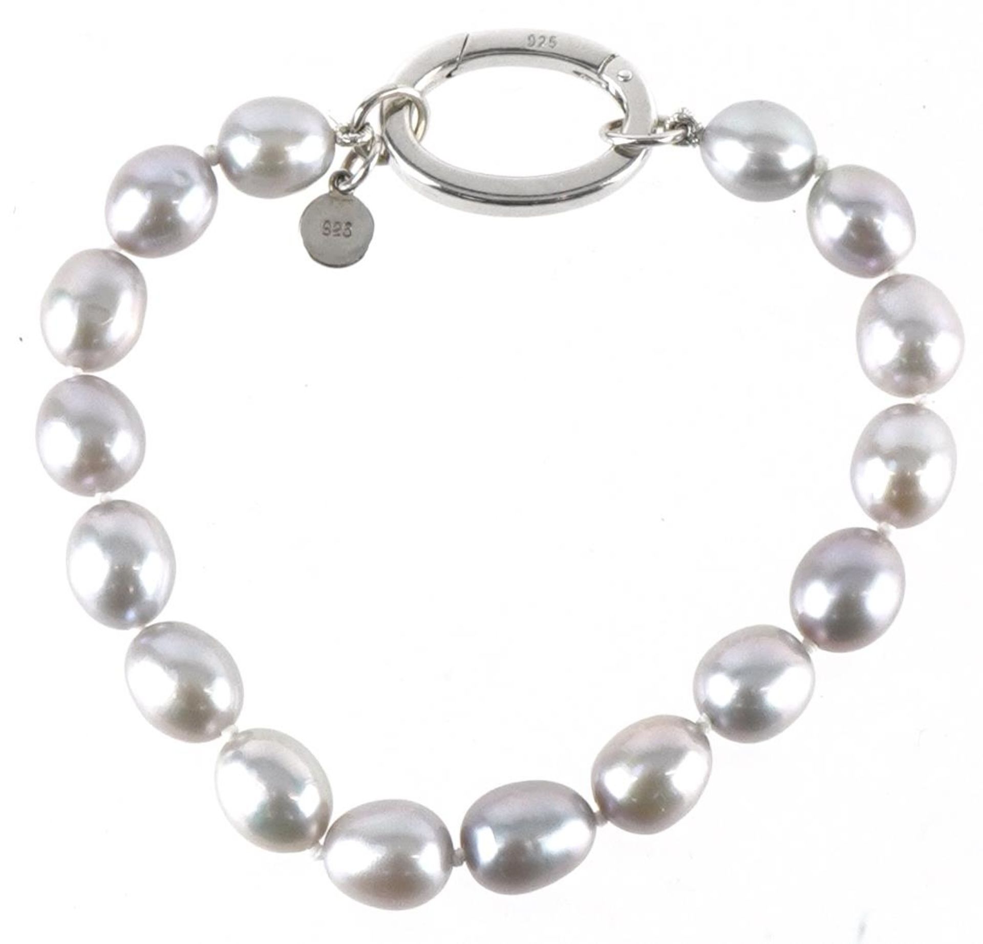 Clogau, Welsh silver clear stone love heart bracelet and a freshwater pearl bracelet with silver - Bild 4 aus 12
