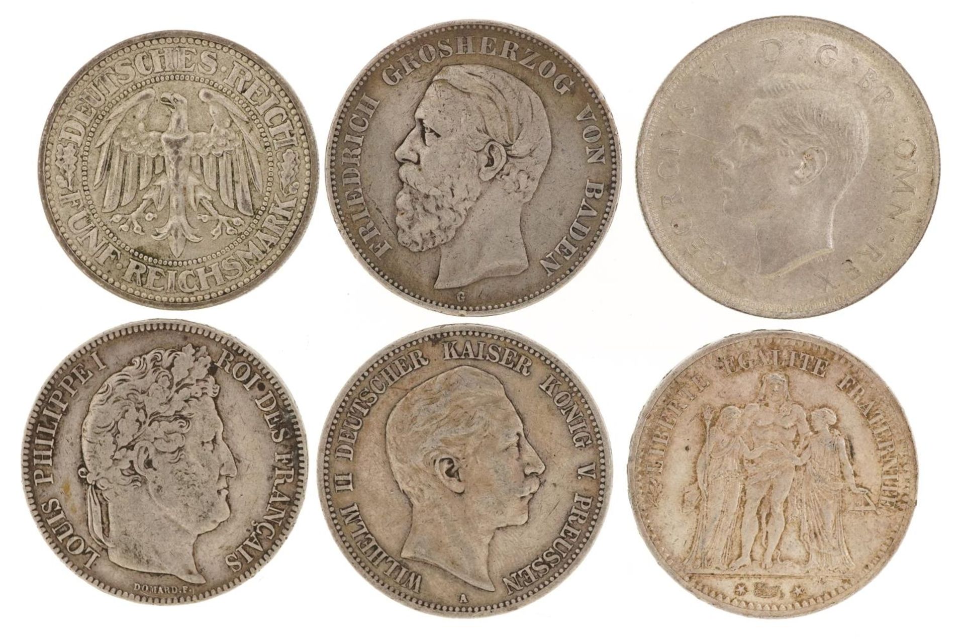 19th century and later British and European coinage including two French five francs dates 1843 - Bild 2 aus 2