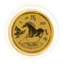 Elizabeth II Australian 2014 1/10th ounce Year of the Horse gold five dollars