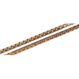 9ct gold box link necklace, 56cm in length, 5.7g