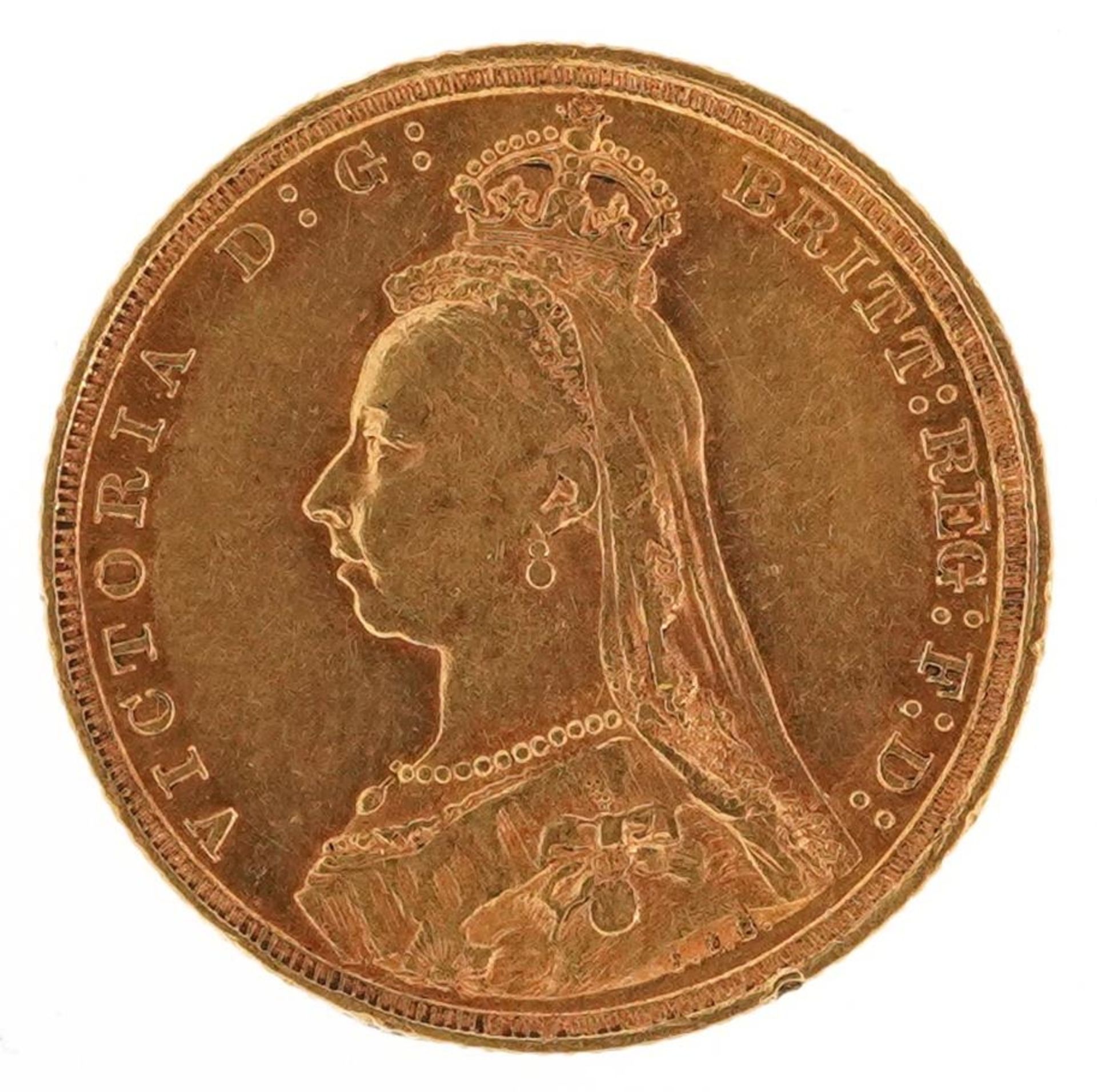 Queen Victorian Jubilee Head 1889 gold sovereign, Sydney Mint - Bild 2 aus 3