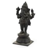 Indian patinated bronze statue of goddess Ganesha, 16cm high