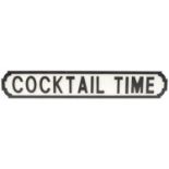 Novelty hand painted Cocktail Time sign, 84cm wide