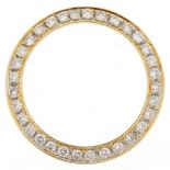 18ct gold diamond watch bezel, total diamond weight approximately 1.0 carat, 27.5mm in diameter