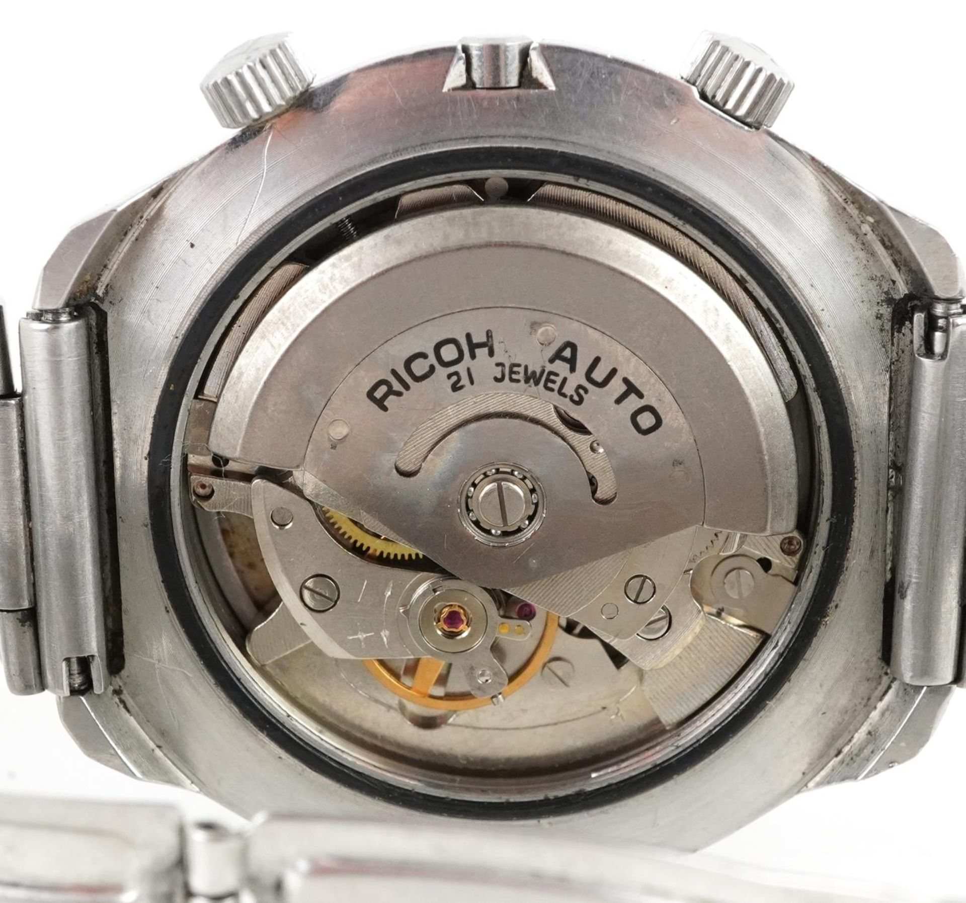 Ricoh, gentlemen's Ricoh World Time calendar chronograph automatic wristwatch, serial number - Image 6 of 8
