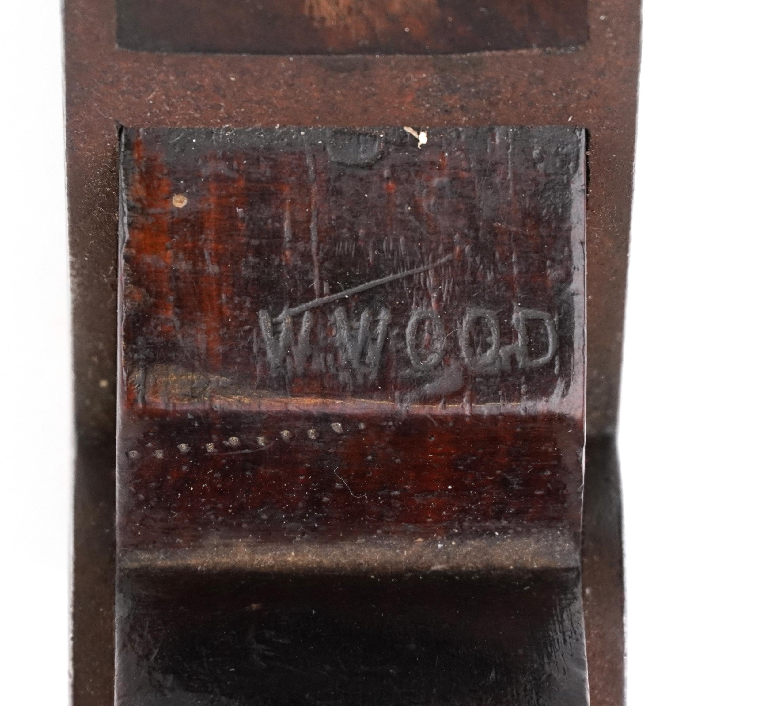 Victorian mahogany and steel shoulder plane by H Slater of London, 26cm in length - Image 5 of 5