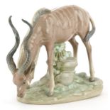 Lladro antelope on naturalistic base, 5302, 23cm in length