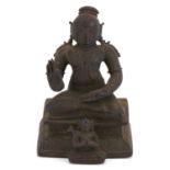 18th Century Chino Tibetan bronze buddha with raised hand, 6cms high, weight 196 grammes