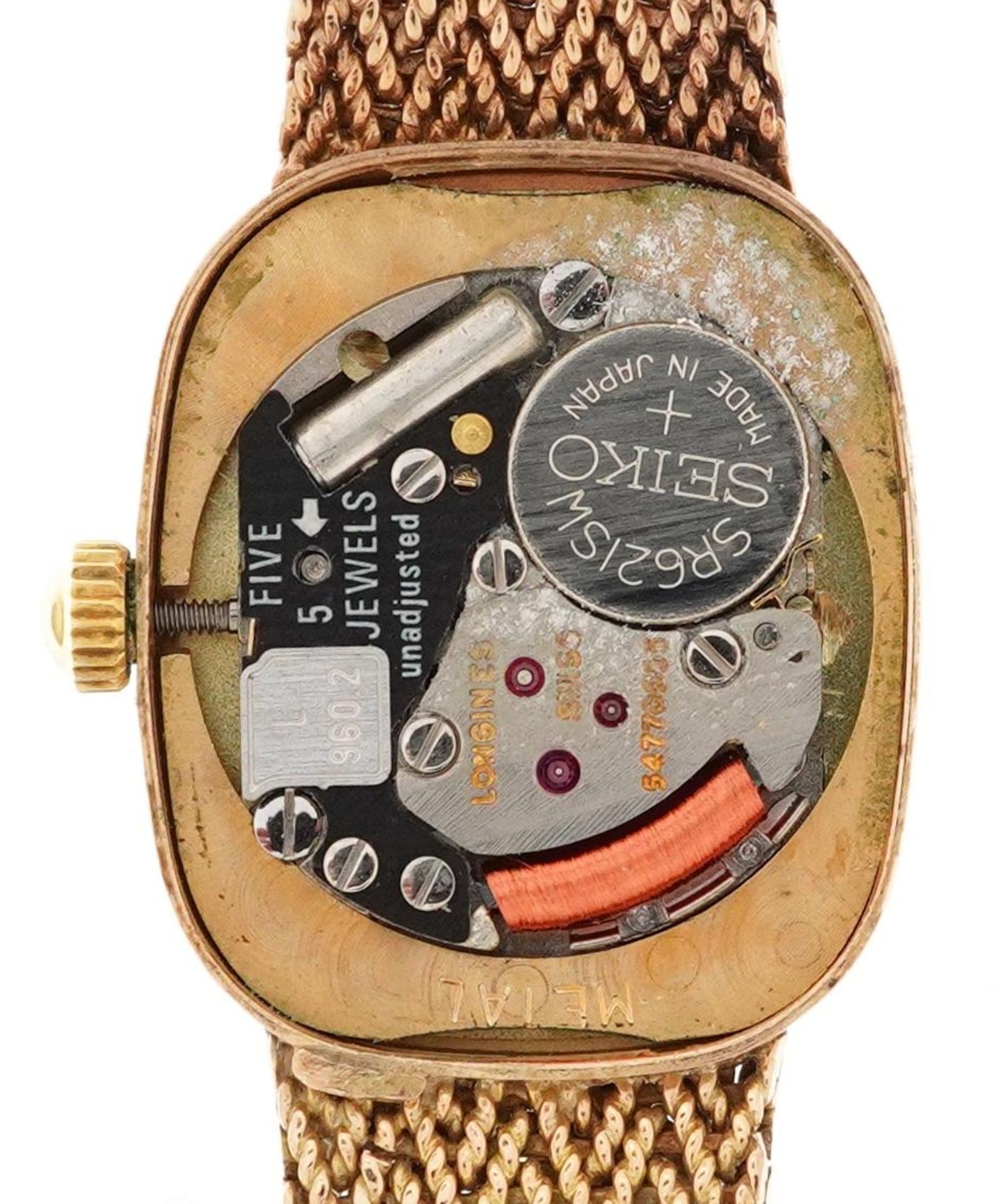 Longines, ladies 9ct gold Longines quartz wristwatch on an 9ct gold strap, the movement numbered - Bild 4 aus 7