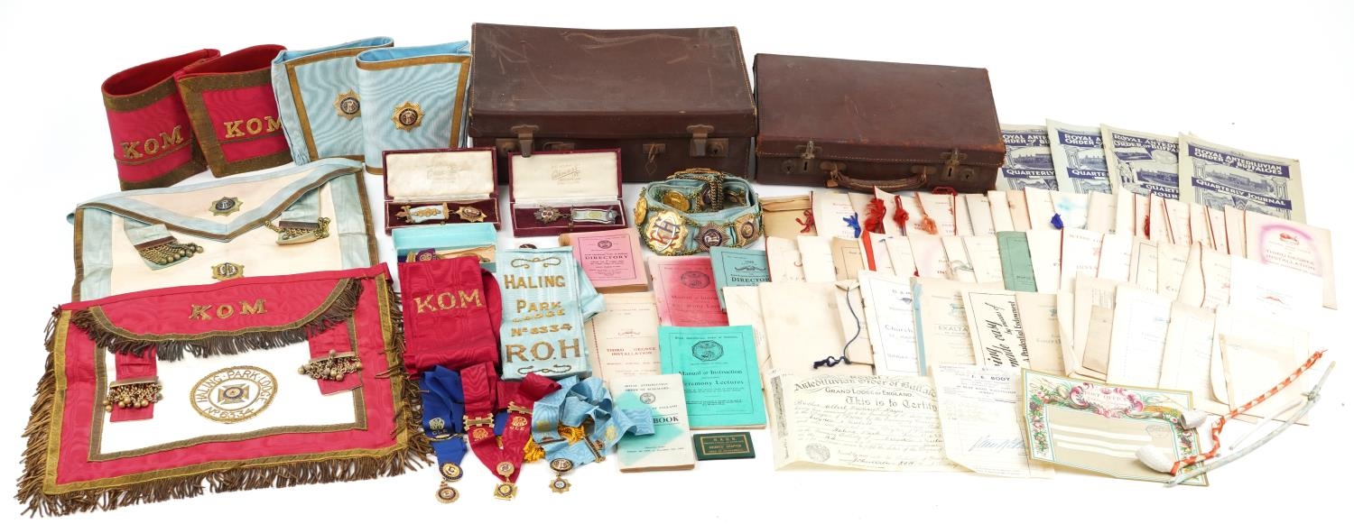 Royal Order of Buffaloes jewels and regalia relating to Brother Albert Frederick Hayes including a